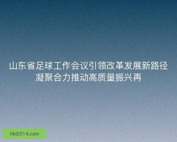 山东省足球工作会议引领改革发展新路径凝聚合力推动高质量振兴再